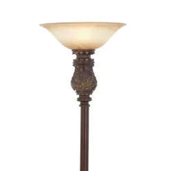 Brown Metal Carved Base Uplight Floor Lamp-Kirkland's Home Discount