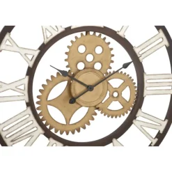 Brown Metal Open Face Gold Gears Wall Clock-Kirkland's Home Outlet
