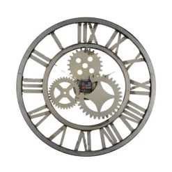 Brown Metal Open Face Gold Gears Wall Clock-Kirkland's Home Outlet