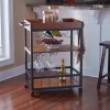 Brown Norcross Industrial Rolling Bar Cart-Kirkland's Home Best
