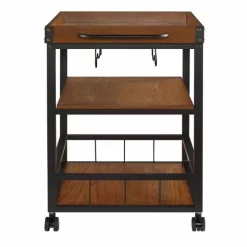 Brown Norcross Industrial Rolling Bar Cart-Kirkland's Home Best