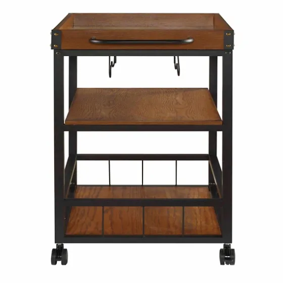 Brown Norcross Industrial Rolling Bar Cart-Kirkland's Home Best