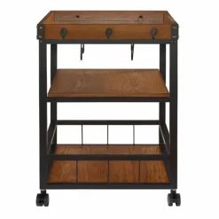 Brown Norcross Industrial Rolling Bar Cart-Kirkland's Home Best