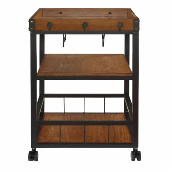 Brown Norcross Industrial Rolling Bar Cart-Kirkland's Home Best