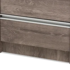 Brown Oak Wood Finish 2-Drawer Nightstand-Kirkland's Home Flash Sale