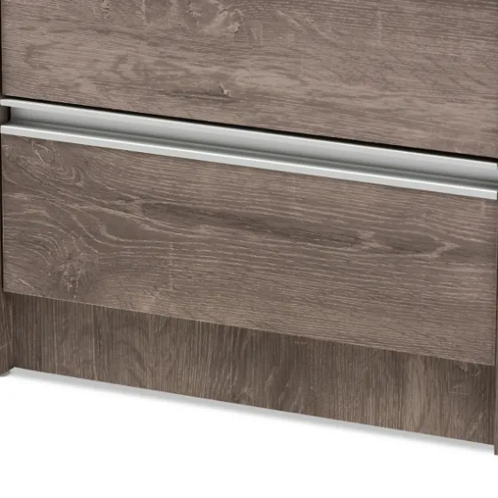 Brown Oak Wood Finish 2-Drawer Nightstand-Kirkland's Home Flash Sale