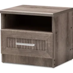 Brown Oak Wood Finish Open Shelf Nightstand-Kirkland's Home Best