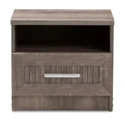 Brown Oak Wood Finish Open Shelf Nightstand-Kirkland's Home Best