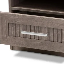 Brown Oak Wood Finish Open Shelf Nightstand-Kirkland's Home Best