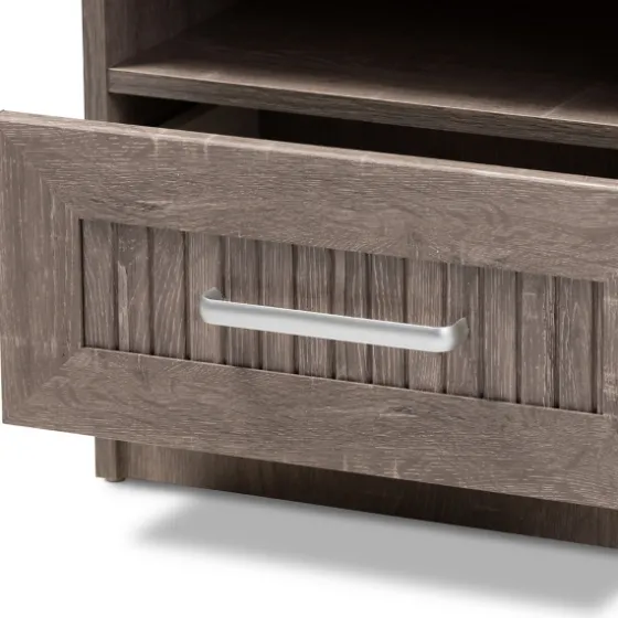 Brown Oak Wood Finish Open Shelf Nightstand-Kirkland's Home Best