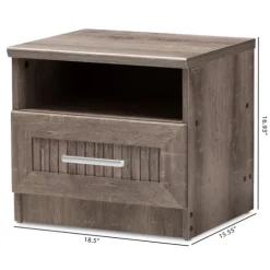 Brown Oak Wood Finish Open Shelf Nightstand-Kirkland's Home Best