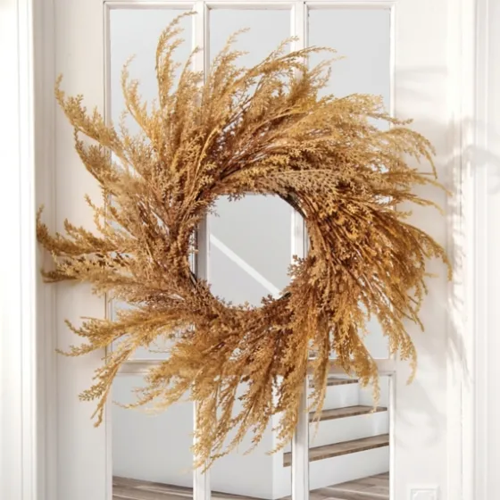Brown Pampas Grass Harvest Wreath-Kirkland's Home Best Sale