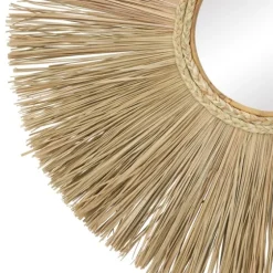 Brown Reed And Wood Wall Mirror-Kirkland's Home Store
