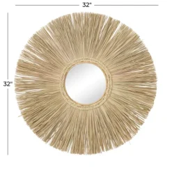 Brown Reed And Wood Wall Mirror-Kirkland's Home Store