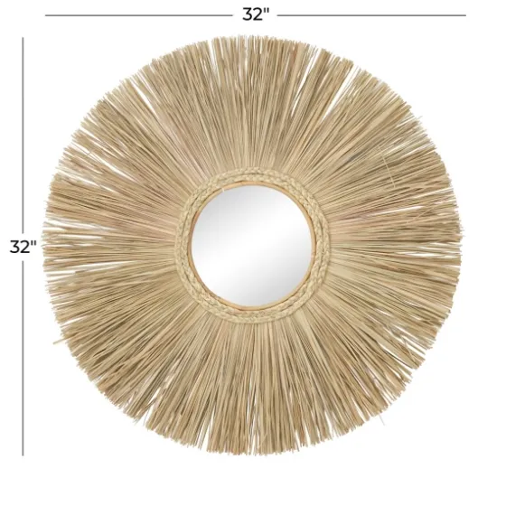 Brown Reed And Wood Wall Mirror-Kirkland's Home Store