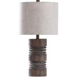 Brown Ribbed Wood Finish Table Lamp-Kirkland's Home Outlet