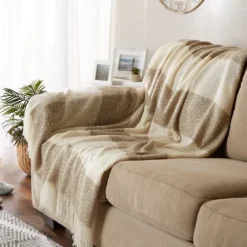 Brown Rugby Stripe Fringe Throw-Kirkland's Home Cheap