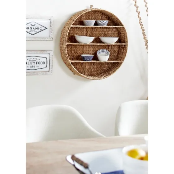 Brown Sea Grass Woven Round Wall Shelf-Kirkland's Home Sale