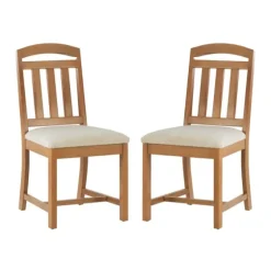 Brown Slatted Upholstered Dining Chairs, Set Of 2-Kirkland's Home Store