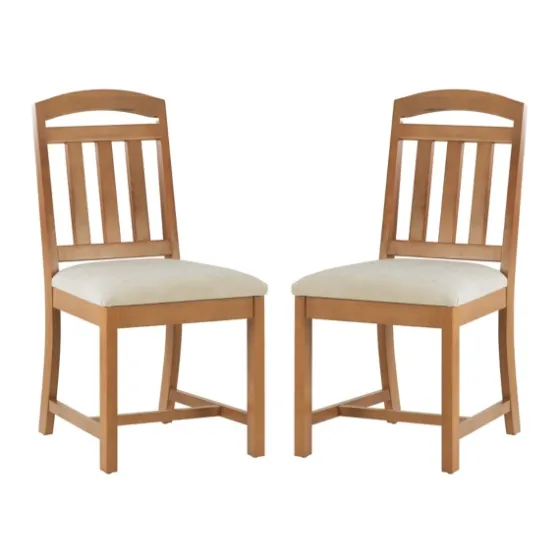 Brown Slatted Upholstered Dining Chairs, Set Of 2-Kirkland's Home Store