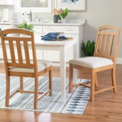 Brown Slatted Upholstered Dining Chairs, Set Of 2-Kirkland's Home Store
