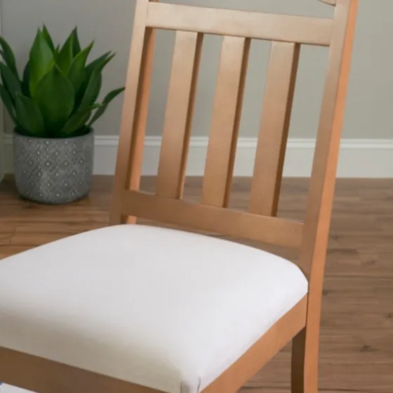 Brown Slatted Upholstered Dining Chairs, Set Of 2-Kirkland's Home Store