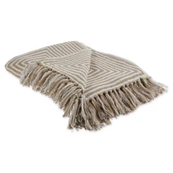 Brown Stone Square Stripes Throw-Kirkland's Home Sale