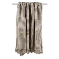 Brown Stone Square Stripes Throw-Kirkland's Home Sale