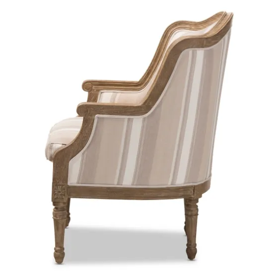 Brown Striped Upholstered Accent Chair-Kirkland's Home Shop