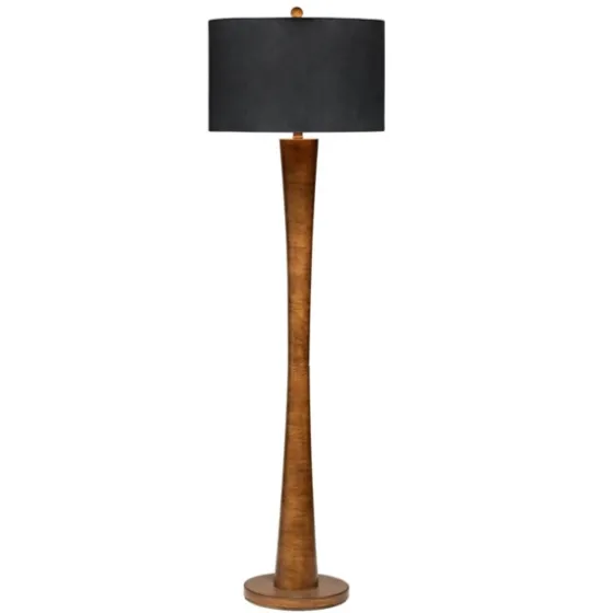 Brown Tapered Base Velvet Shade Floor Lamp-Kirkland's Home Discount