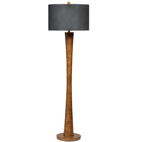 Brown Tapered Base Velvet Shade Floor Lamp-Kirkland's Home Discount