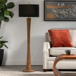 Brown Tapered Base Velvet Shade Floor Lamp-Kirkland's Home Discount