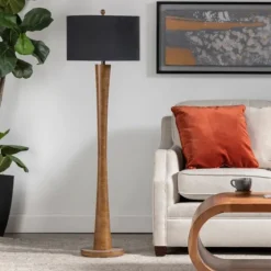Brown Tapered Base Velvet Shade Floor Lamp-Kirkland's Home Discount