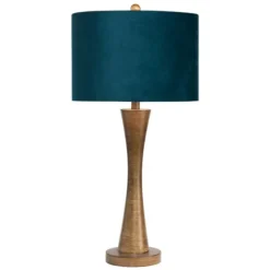 Brown Tapered Base Velvet Shade Table Lamp-Kirkland's Home Outlet