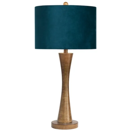 Brown Tapered Base Velvet Shade Table Lamp-Kirkland's Home Outlet