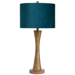 Brown Tapered Base Velvet Shade Table Lamp-Kirkland's Home Outlet