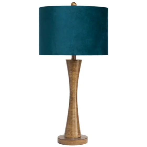 Brown Tapered Base Velvet Shade Table Lamp-Kirkland's Home Outlet