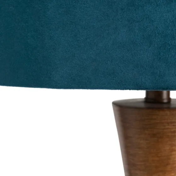 Brown Tapered Base Velvet Shade Table Lamp-Kirkland's Home Outlet