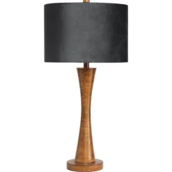 Brown Tapered Base Velvet Shade Table Lamp-Kirkland's Home Outlet