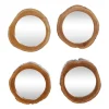 Brown Teak Wood Frame Wall Mirrors, Set Of 4-Kirkland's Home Sale