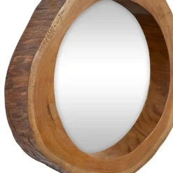 Brown Teak Wood Frame Wall Mirrors, Set Of 4-Kirkland's Home Sale