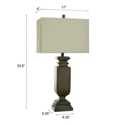 Brown Traditional Rectangular Table Lamp-Kirkland's Home Cheap