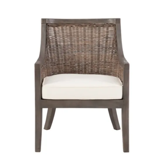 Brown Wicker Wood Curved Back Accent Chair-Kirkland's Home Discount