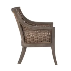Brown Wicker Wood Curved Back Accent Chair-Kirkland's Home Discount