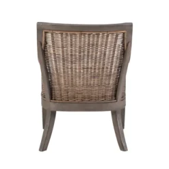 Brown Wicker Wood Curved Back Accent Chair-Kirkland's Home Discount