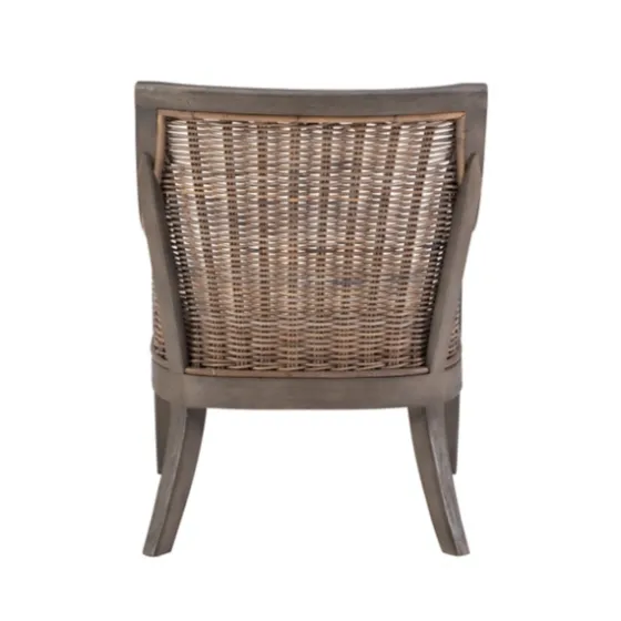 Brown Wicker Wood Curved Back Accent Chair-Kirkland's Home Discount