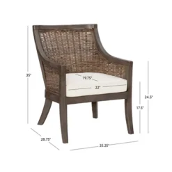 Brown Wicker Wood Curved Back Accent Chair-Kirkland's Home Discount