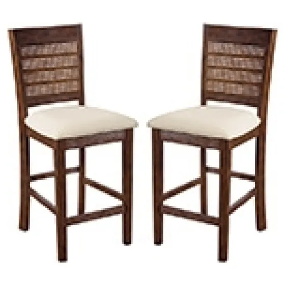 Brown Wilbur Cane Back Counter Stools, Set Of 2-Kirkland's Home Best Sale