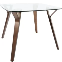 Brown Wood & Glass Midcentury Modern Dining Table-Kirkland's Home Sale