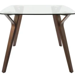 Brown Wood & Glass Midcentury Modern Dining Table-Kirkland's Home Sale